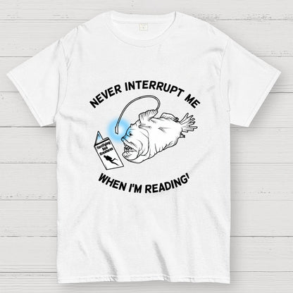 Angler Fish Reading Geek T-Shirt