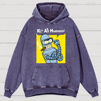 We Can Kill All Humans Vintage Distressed Hoodie