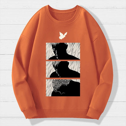 Ending White Geek Cotton Sweatshirt