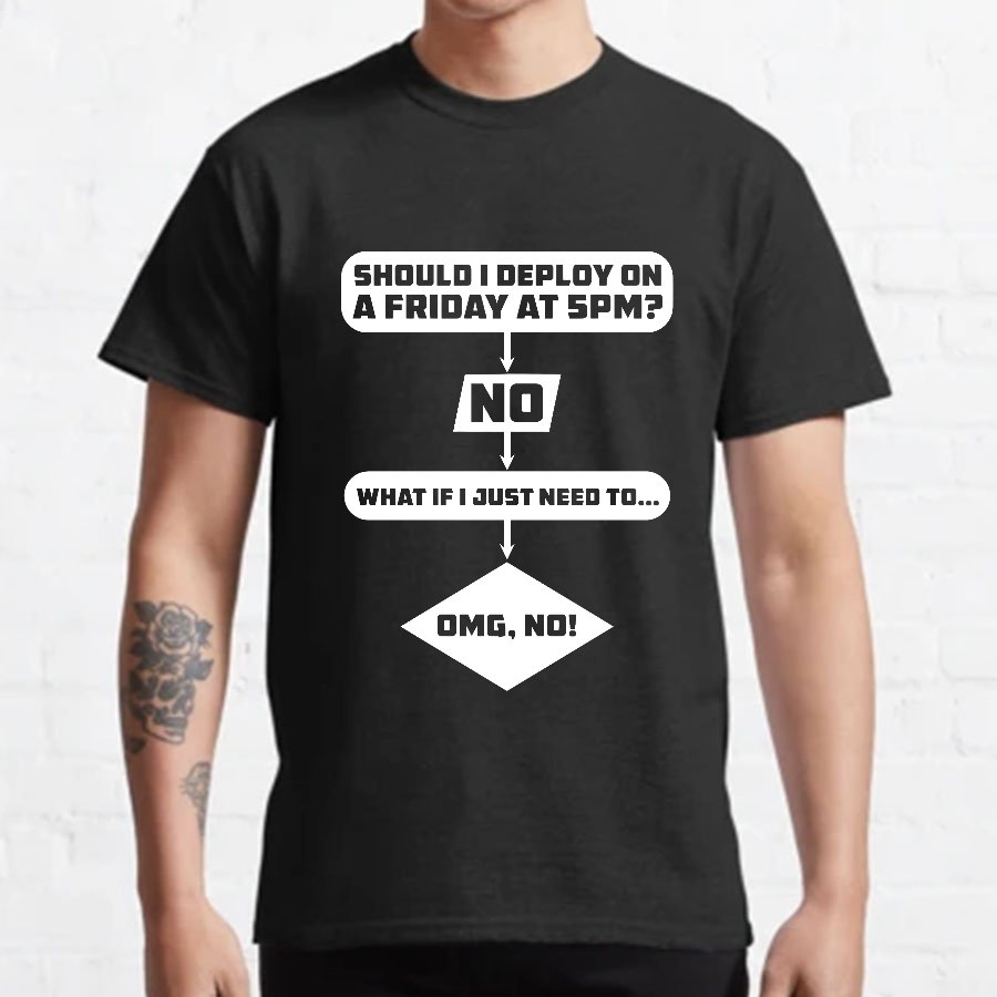 Deploy on Friday? Geeky T-Shirt