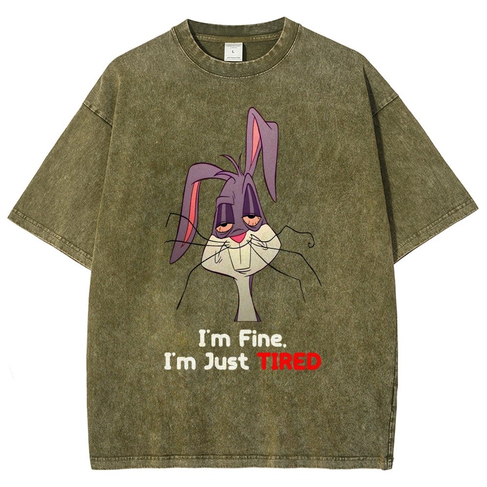 I'm Fine I'm Just Tired Vintage Distressed T-shirt