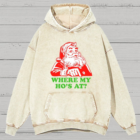 Ho Ho Ho Christmas Vintage Distressed Hoodie
