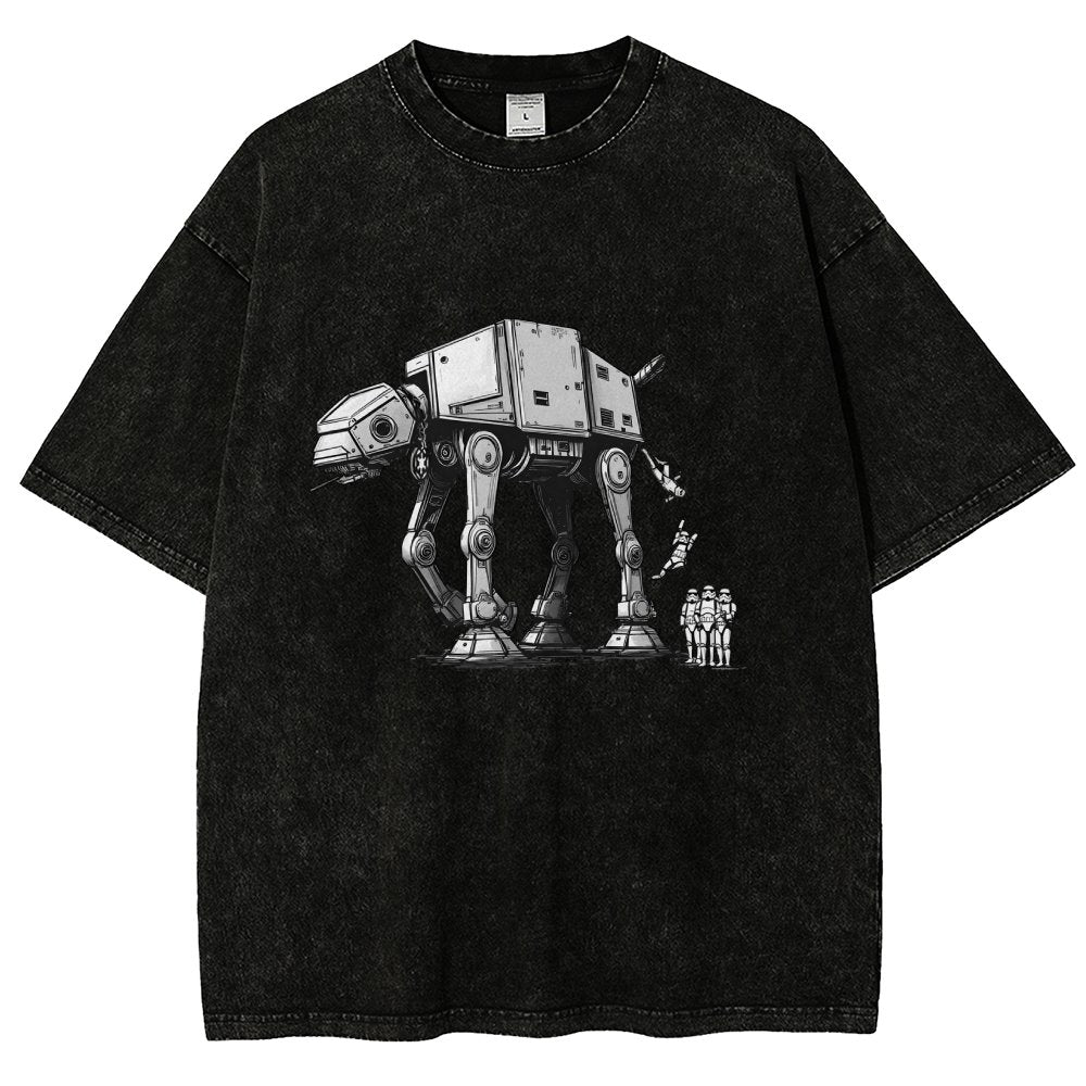 Mechanical Robot Dog Poop Vintage Distressed T-shirt
