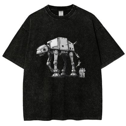 Mechanical Robot Dog Poop Vintage Distressed T-shirt