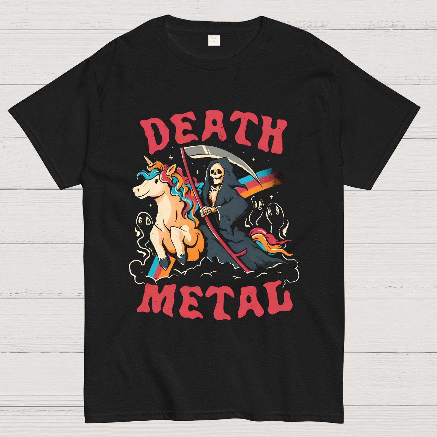 Death Metal - Cute Evil Skull Unicorn Geek T-Shirt