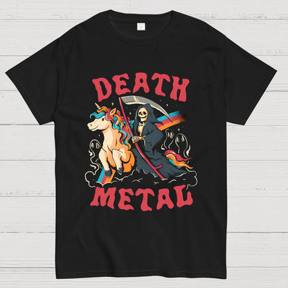 Death Metal - Cute Evil Skull Unicorn Geek T-Shirt