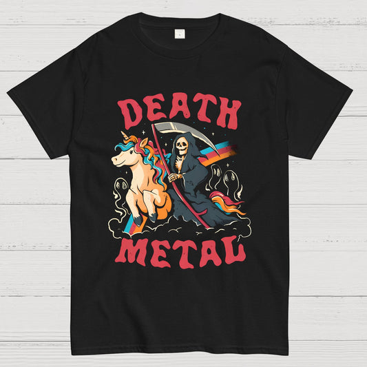 Death Metal - Cute Evil Skull Unicorn Geek T-Shirt