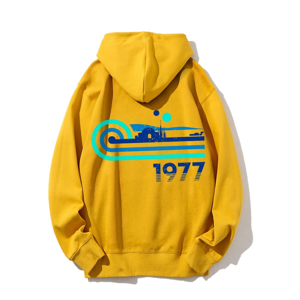 Retro Vintage Desert Planet Printed Back Unisex Cotton Hoodie