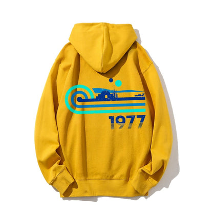 Retro Vintage Desert Planet Printed Back Unisex Cotton Hoodie