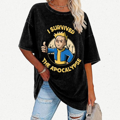 I Survived the Apocalypse Vintage Distressed T-shirt
