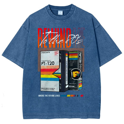 Rewind Me to The 80's Vintage Distressed T-shirt