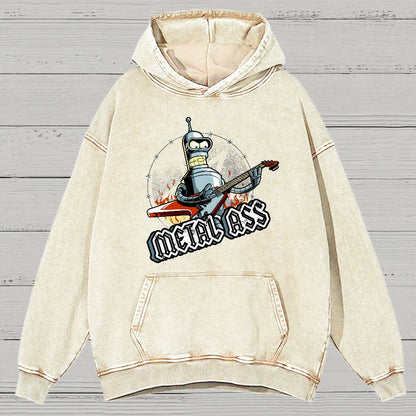 Robot Metal Rock Vintage Distressed Hoodie