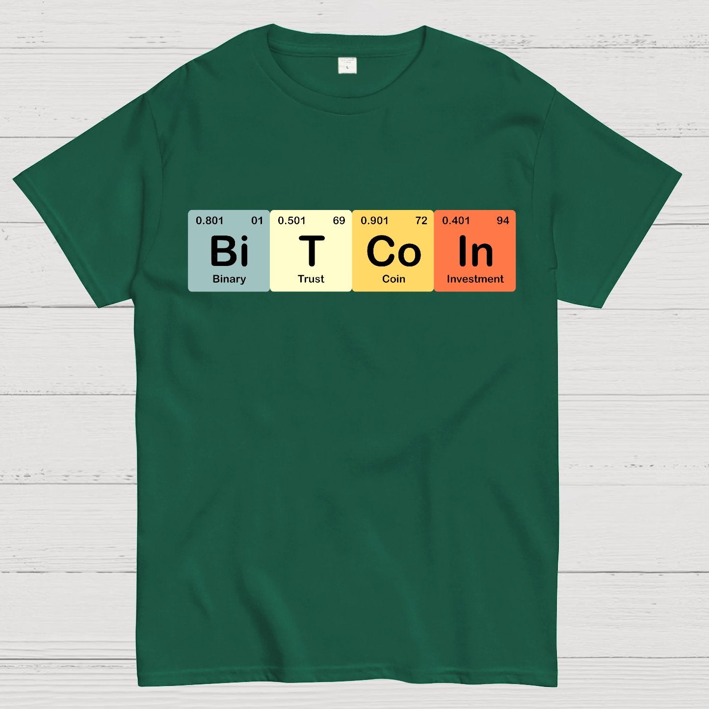 Bitcoin Periodic Table Cryptocurrency BTC Funny Vintage Geek T-Shirt