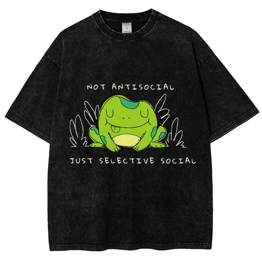 Not Antisocial... Just Selective Social Vintage Distressed T-shirt