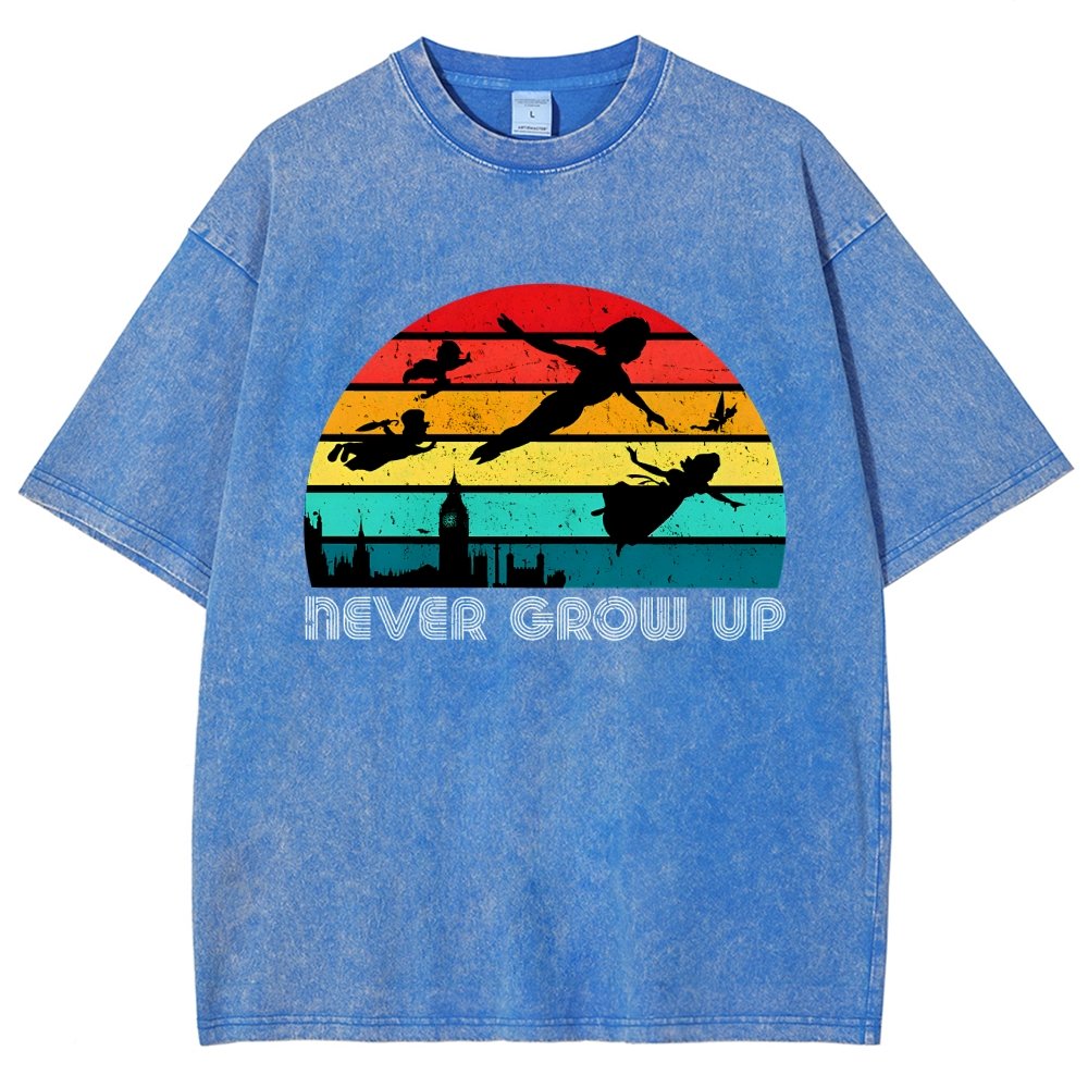 Never Grow Up Vintage Distressed T-shirt