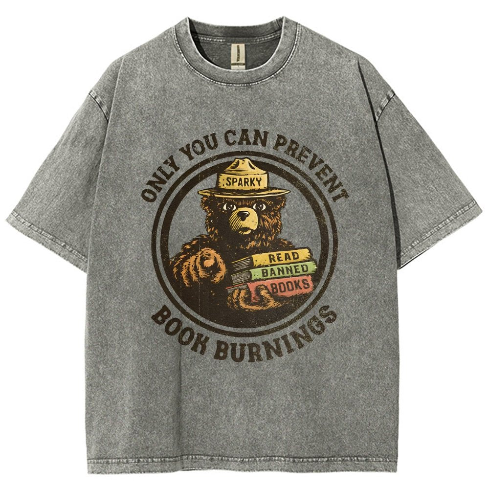 Only You Can Prevent Book Burnings Vintage Distressed T-shirt