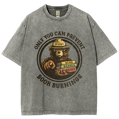 Only You Can Prevent Book Burnings Vintage Distressed T-shirt