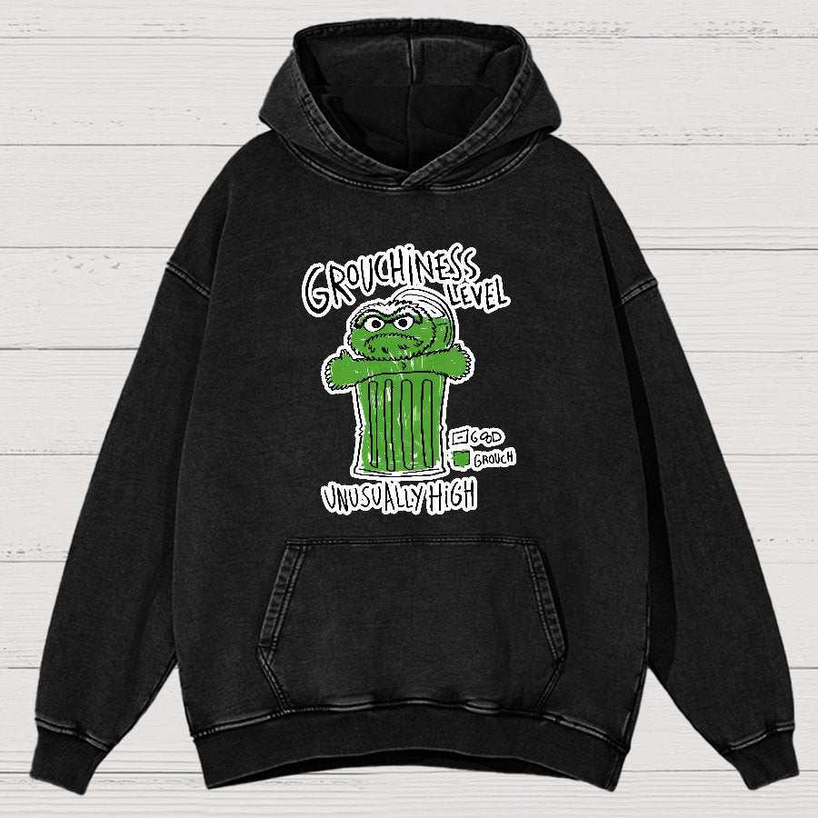 Grouchiness Level Vintage Distressed Hoodie
