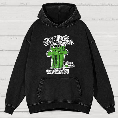 Grouchiness Level Vintage Distressed Hoodie