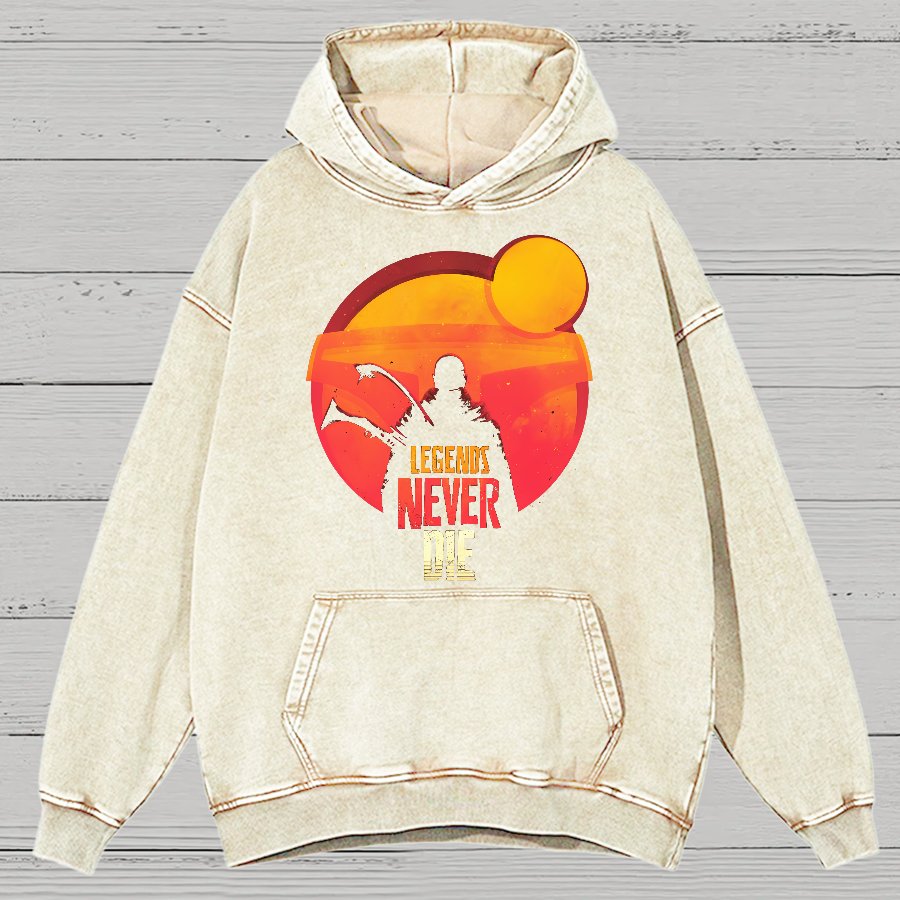 Legends Never Die Vintage Distressed Hoodie