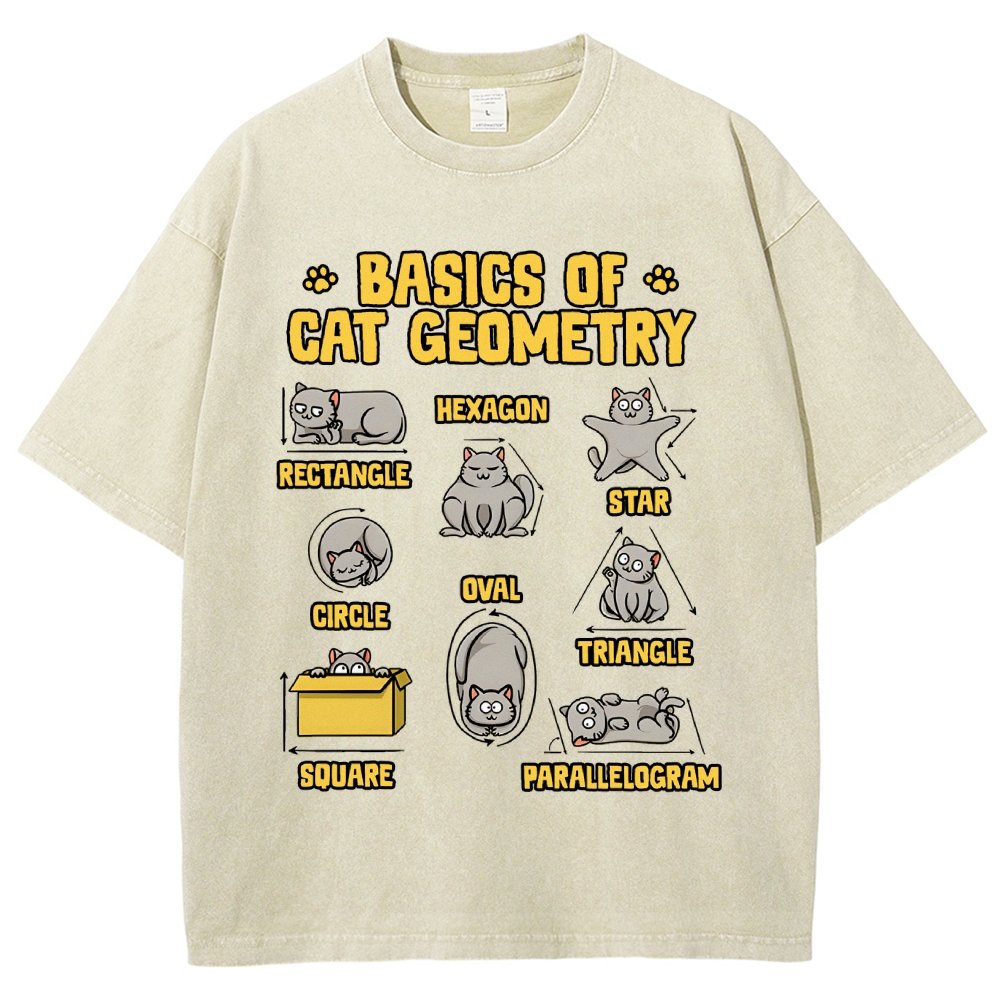 Basics of Cat Geometry Vintage Distressed T-shirt