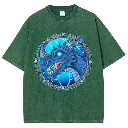 Blue Dragon Vintage Distressed T-shirt