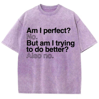 Am I Perfect? No. Am I Trying To Be Better Person Vintage Distressed T-shirt