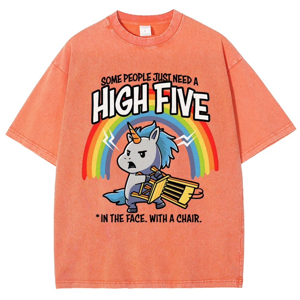 Some People Just Need A High Five Vintage Distressed T-shirt