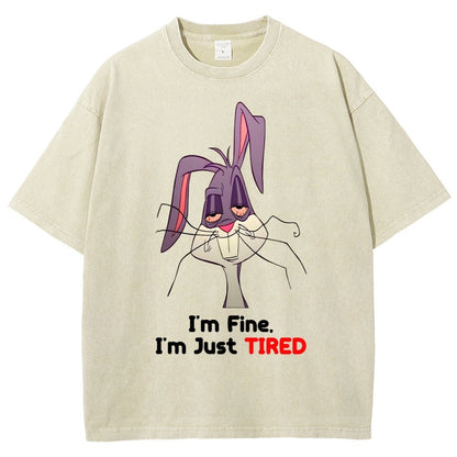I'm Fine I'm Just Tired Vintage Distressed T-shirt
