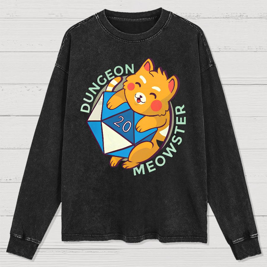 Dungeon Meow Washed Long Sleeve Tee