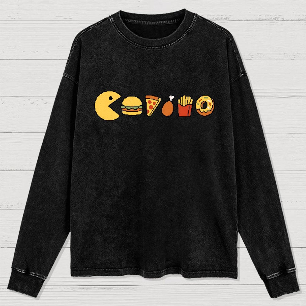 Snack-man Washed Long Sleeve Tee