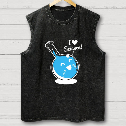 I Heart Science Vintage Distressed Washed Tank