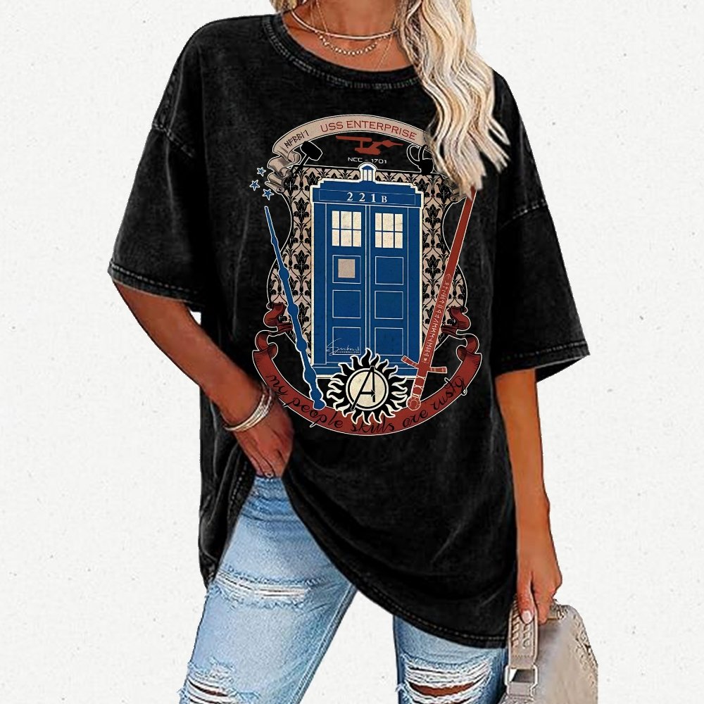 The Ultimate Geek Mashup Vintage Distressed T-shirt