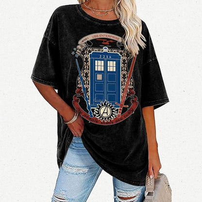 The Ultimate Geek Mashup Vintage Distressed T-shirt