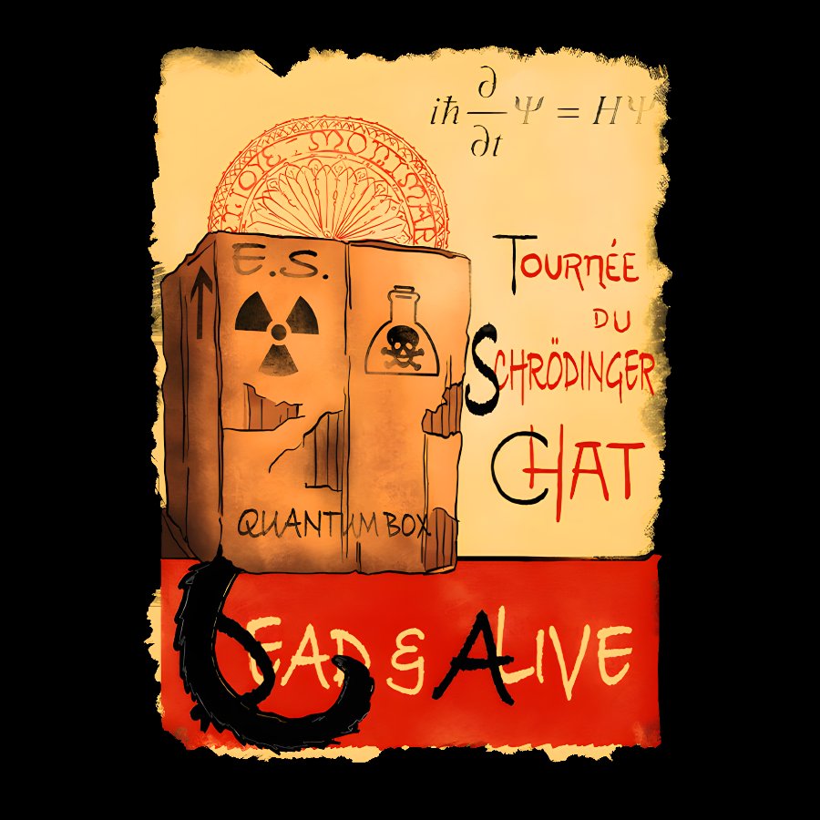 Tournee Du Schrodinger Chat Geek T-Shirt