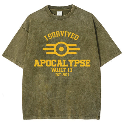 I Survived Apocalypse Vintage Distressed T-shirt