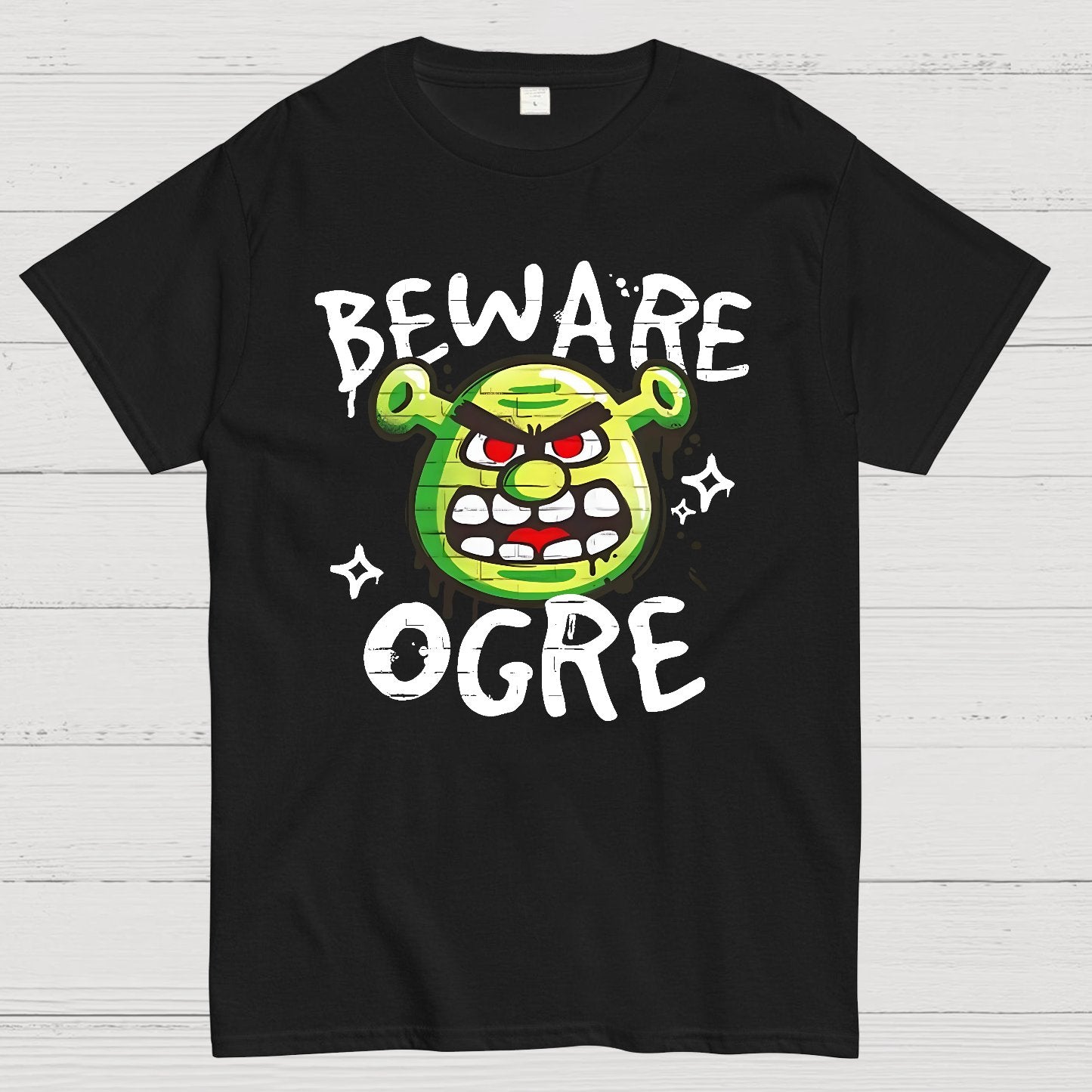 Beware Ogre Graffiti Geek T-Shirt