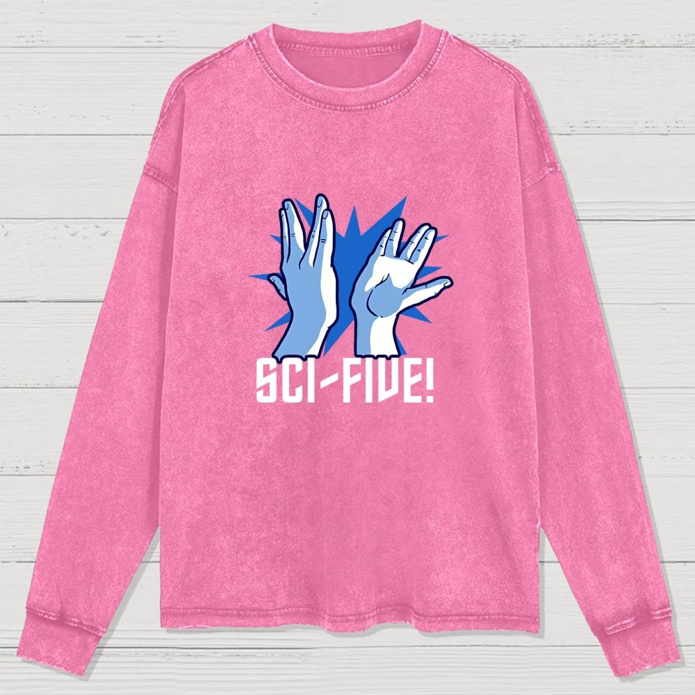 Sci-Five Washed Long Sleeve Tee