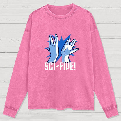 Sci-Five Washed Long Sleeve Tee