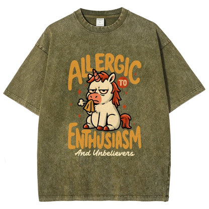 Allergic to Enthusiasm Vintage Distressed T-shirt