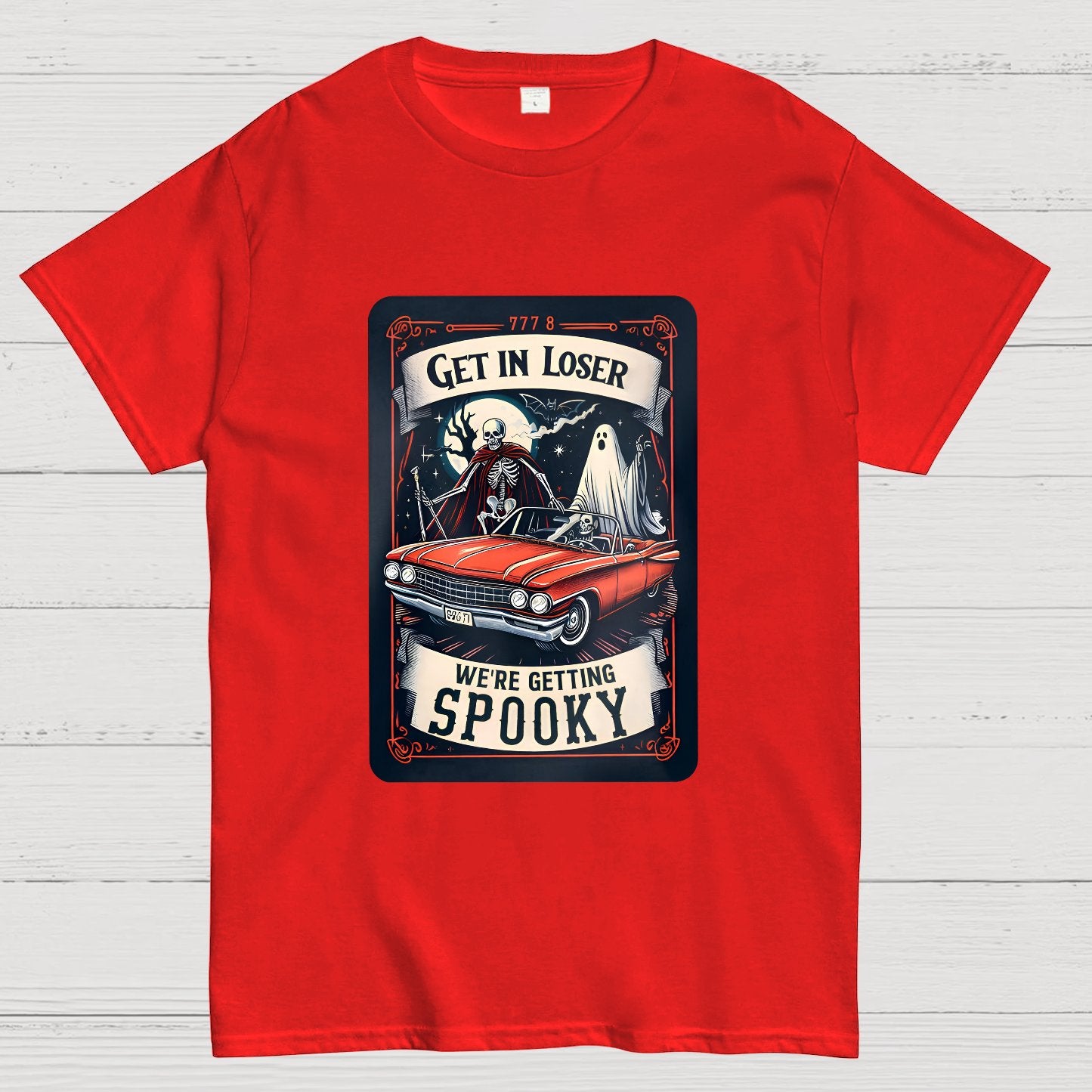 Get In Loser We're Getting Spooky Tarot Card Halloween T-Shirt