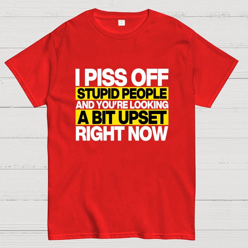 I piss off stupid people and you're looking a bit upset right now Geek T-Shirt