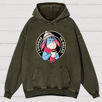 I Chose To Relax Vintage Distressed Hoodie