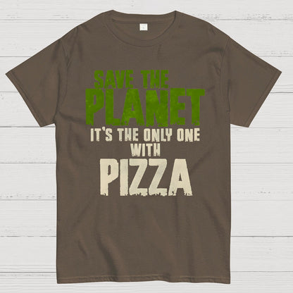 Save The Planet It's The Only One Pizza Geek T-Shirt