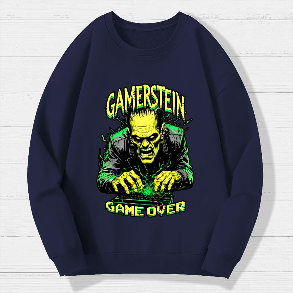 Gamerstein Game Over Funny Halloween Geek Cotton Sweatshirt