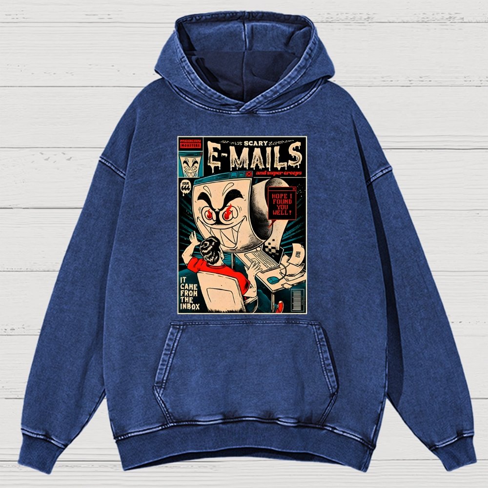 Scary E-Mails Vintage Distressed Hoodie
