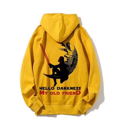 Hello Darkness My Old Friend Printed Back Unisex Cotton Hoodie
