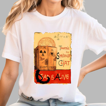Tournee Du Schrodinger Chat Geek T-Shirt