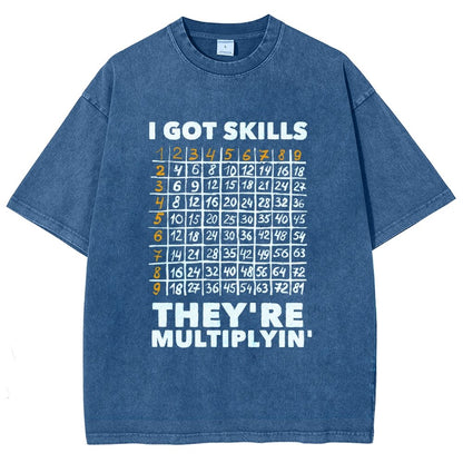 Math Got Skills Multiplying Vintage Distressed T-shirt