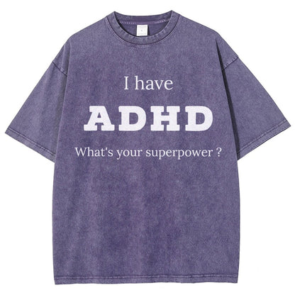 Adhd Is My Superpower Vintage Distressed T-shirt